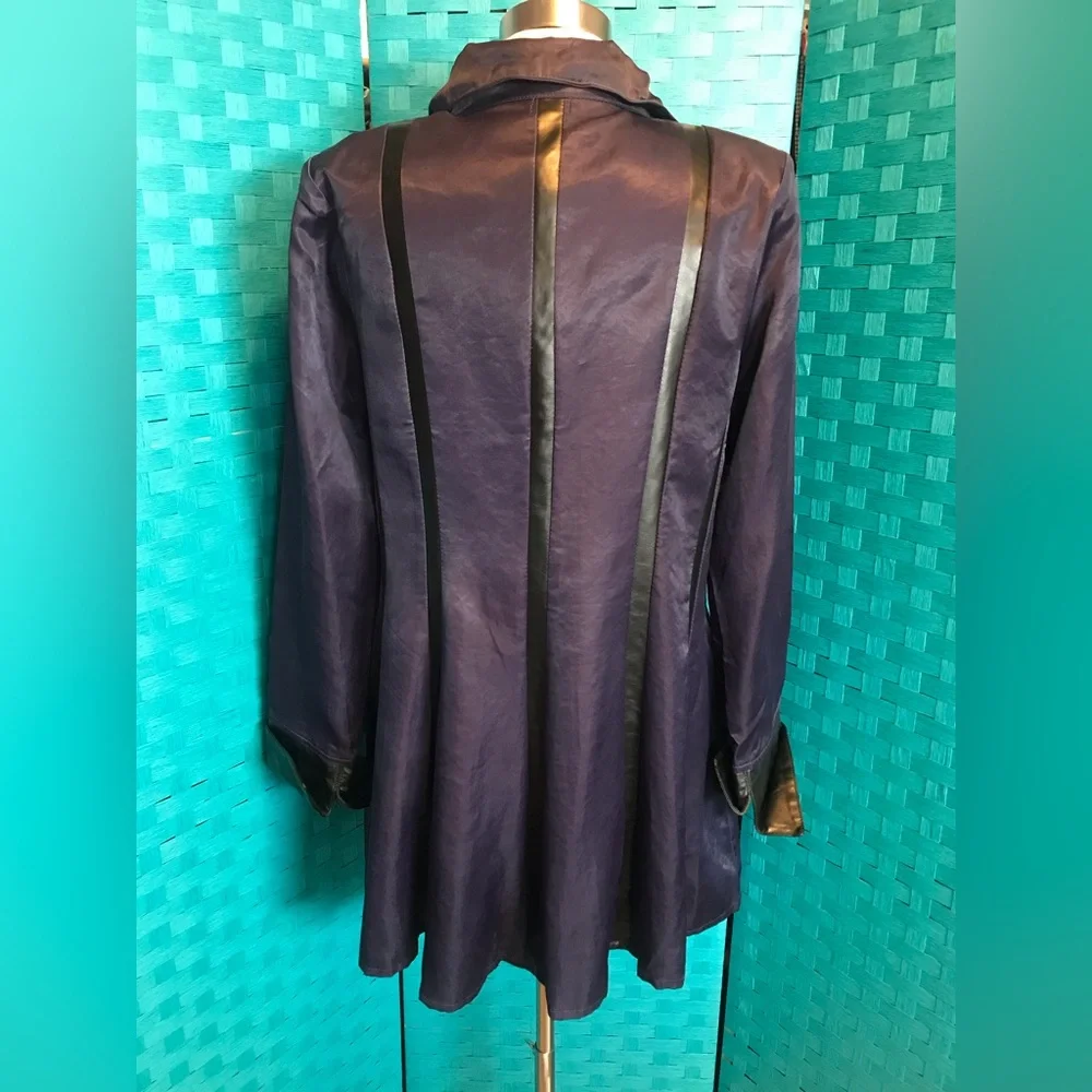 Fantazia Blazer Jacket Buttons Women’s Plum Purple And Black New